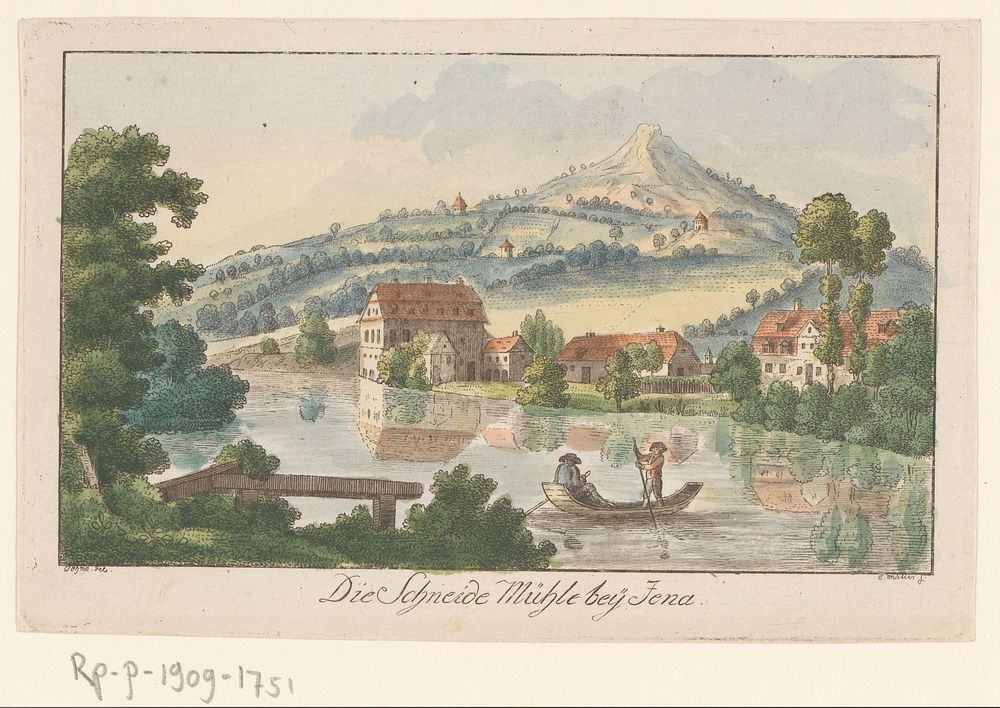 Gezicht op de houtzagerij bij Jena (1769 - 1832) by C Müller and Christian Gotthilf Immanuel Oehme