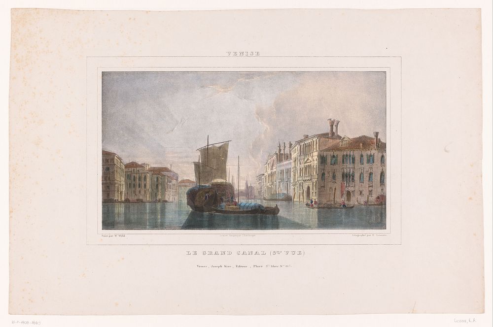 Zicht op het Canal Grande in Venetië (1828 - 1854) by Emile Aubert Lessore, William Wyld, Joseph Kier, J Kirchmayr and…