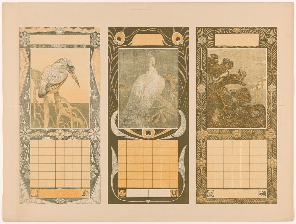 Kalenders voor januari, mei en juli 1904 (1904) by Theo van Hoytema, Theo van Hoytema and Tresling and Comp