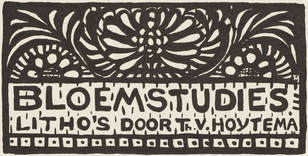 Titelprent voor de serie 'Bloemstudies' (1905) by Theo van Hoytema