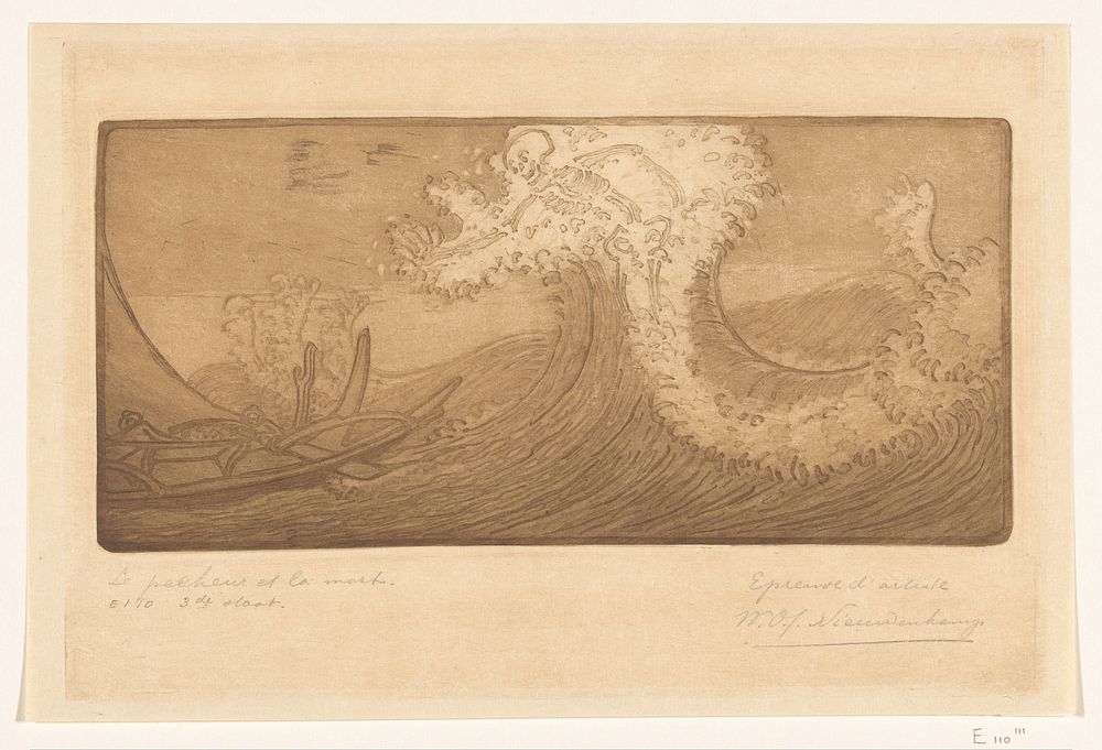 Vissers op zee en de Dood (1910) by Wijnand Otto Jan Nieuwenkamp