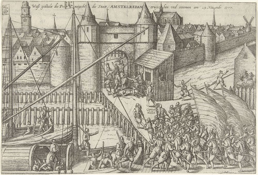 Poging om Amsterdam in te nemen, 1577 (1577 - 1579) by Frans Hogenberg
