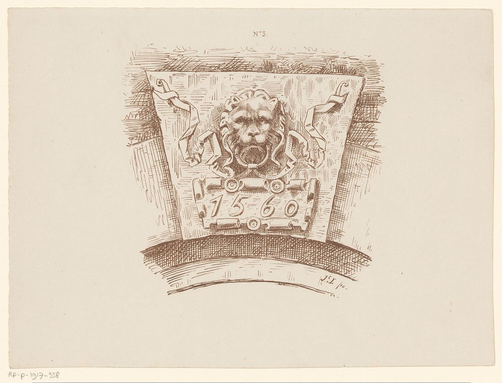 Sluitsteen met het jaartal 1560 (1877 - 1894) by Jac van Looij