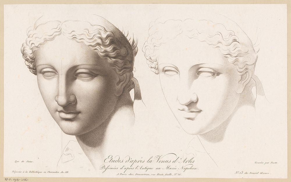 Buste van Venus, tweemaal (1764 - 1806) by Louis Charles Ruotte, Juine, Gilles Demarteau and Gilles Antoine Demarteau