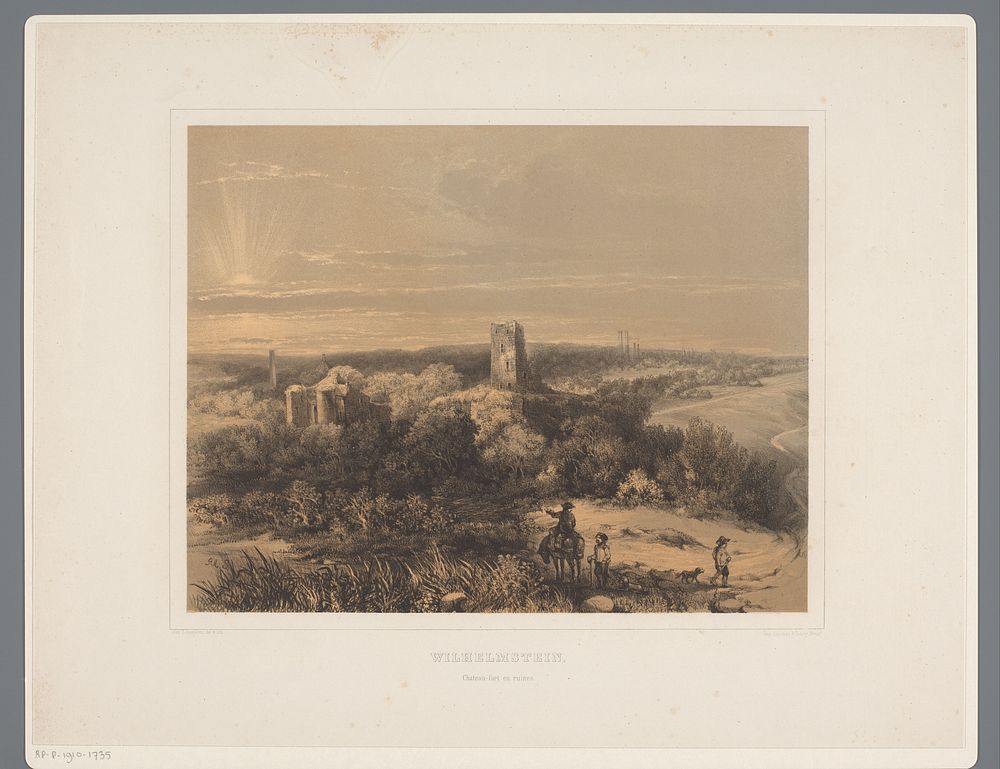 Ruïne van kasteel Wilhelmstein (1852) by Alexander Schaepkens, Alexander Schaepkens and Simonau and Toovey