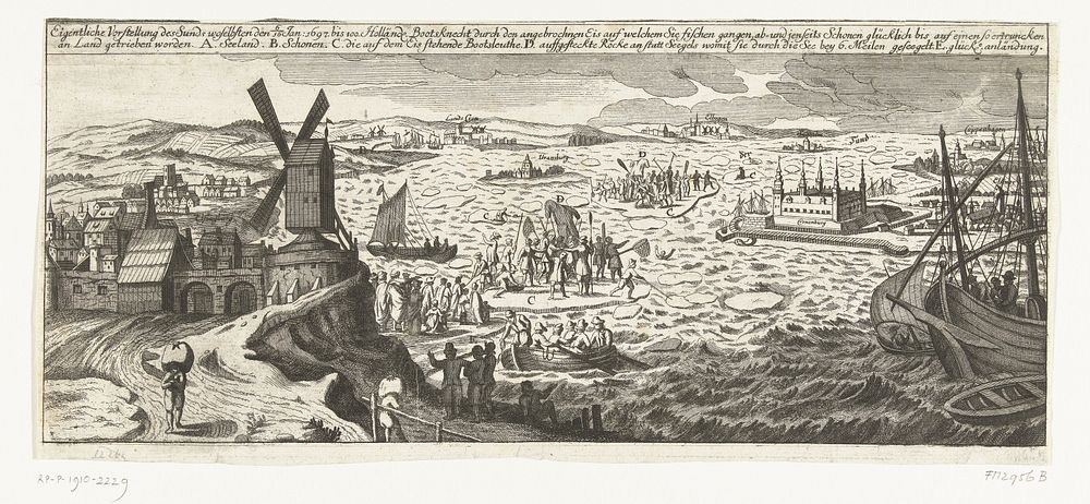 Redding van 100 Hollandse matrozen van het ijs in de Sont, 1697 (1697) by anonymous