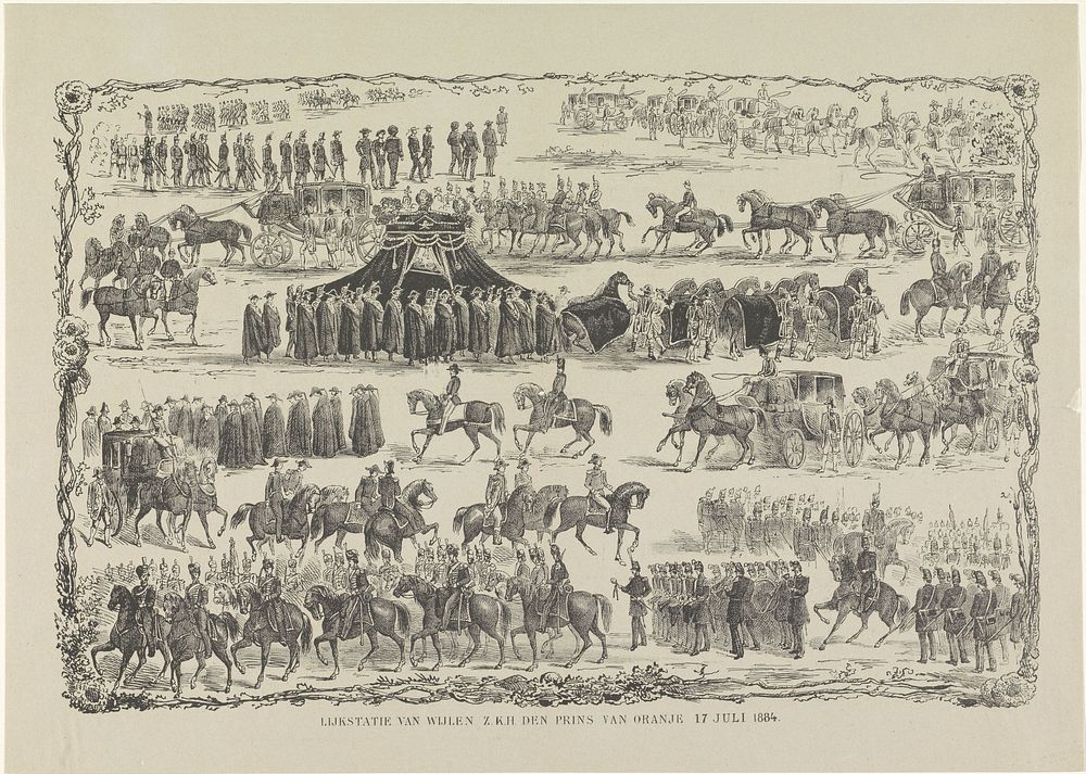 Lijkstatie van wijlen Z.K.H. den prins van Oranje 17 Juli 1884 (1884) by anonymous