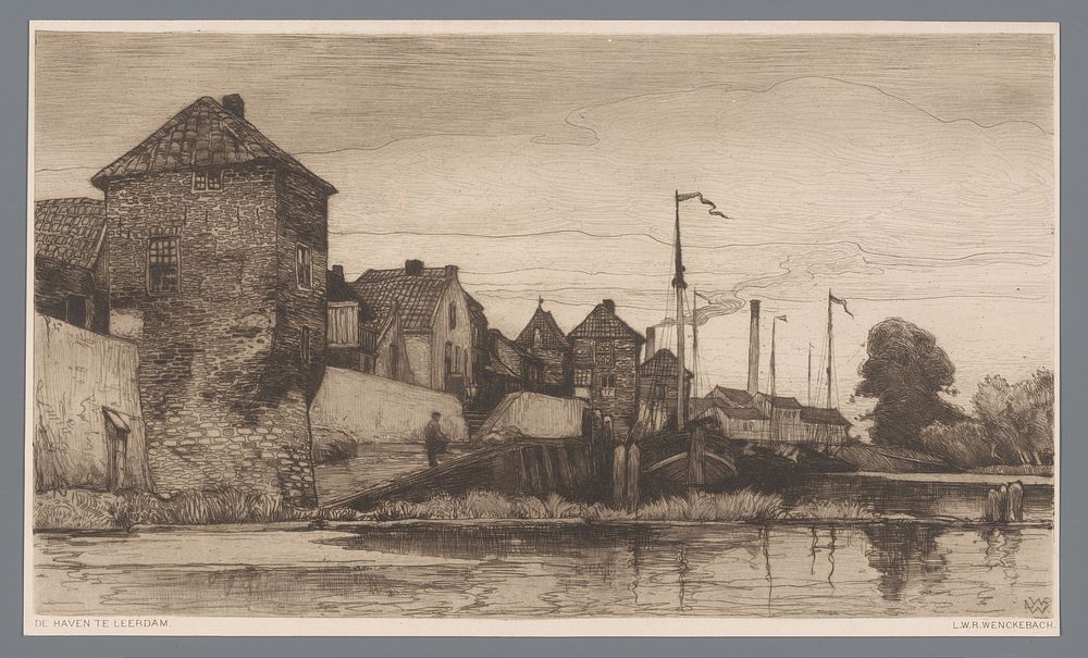 Gezicht op de haven van Leerdam (1898) by Willem Wenckebach, N V Roeloffzen and Hübner and N V Roeloffzen and Hübner