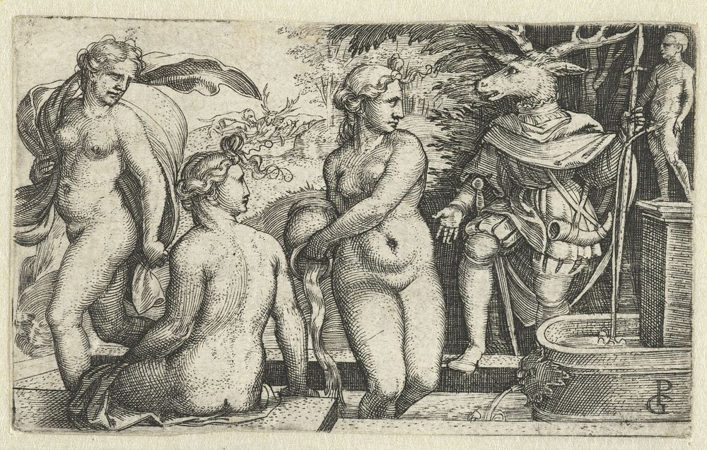 Diana verandert Acteon voor straf in een hert (1531 - 1535) by Georg Pencz and Georg Pencz
