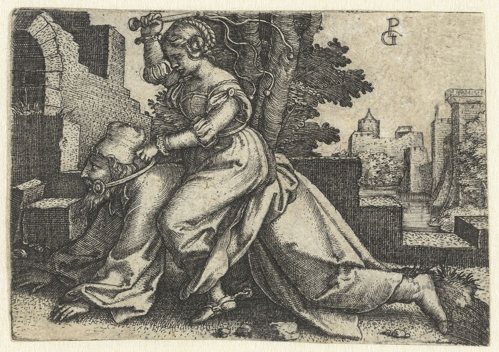 Aristoteles en Phyllis (Campaspe) (1545 - 1546) by Georg Pencz and Georg Pencz