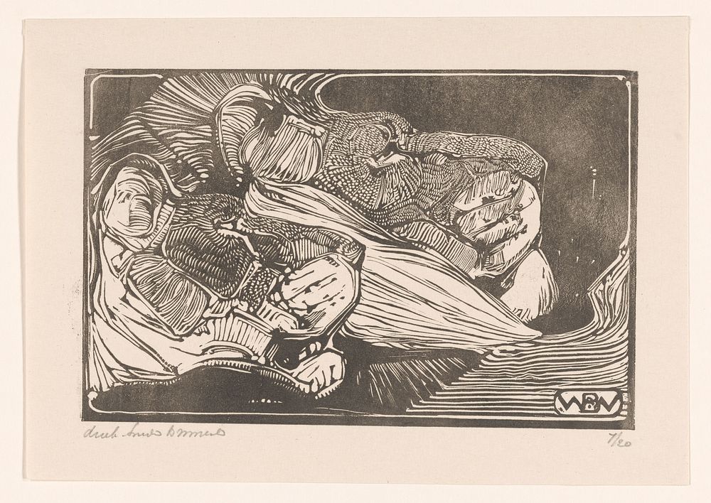 Koppen van een leeuw en een leeuwin (1918 - 1919) by Bernard Willem Wierink