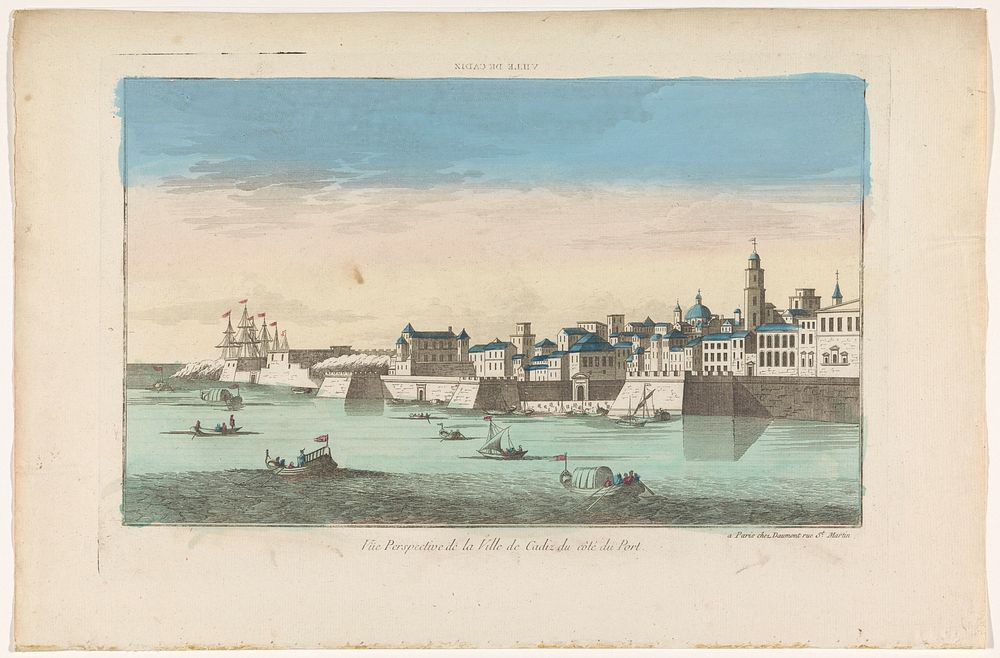 Gezicht op de stad Cádiz (1745 - 1775) by Jean François Daumont and anonymous