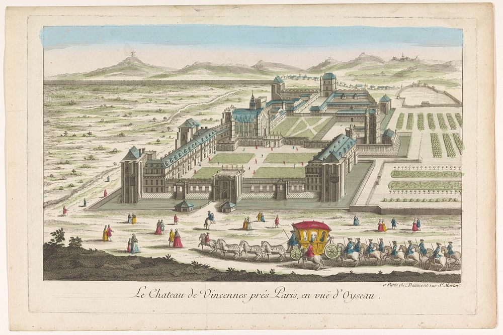 Gezicht op het Château de Vincennes (1745 - 1775) by Jean François Daumont and anonymous