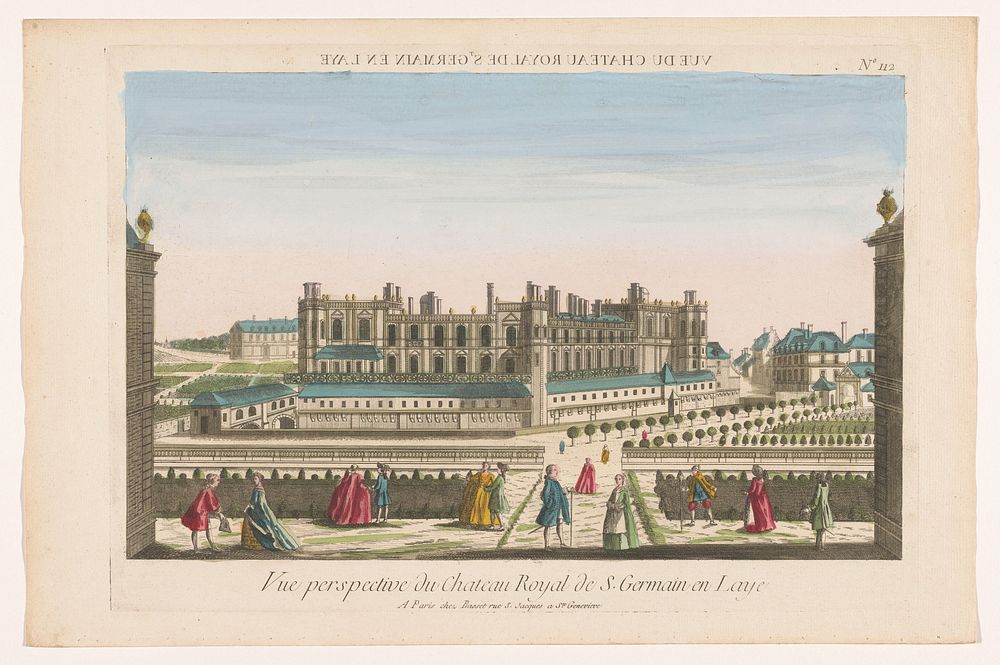 Gezicht op het Château de Saint-Germain-en-Laye (1700 - 1799) by Basset and anonymous