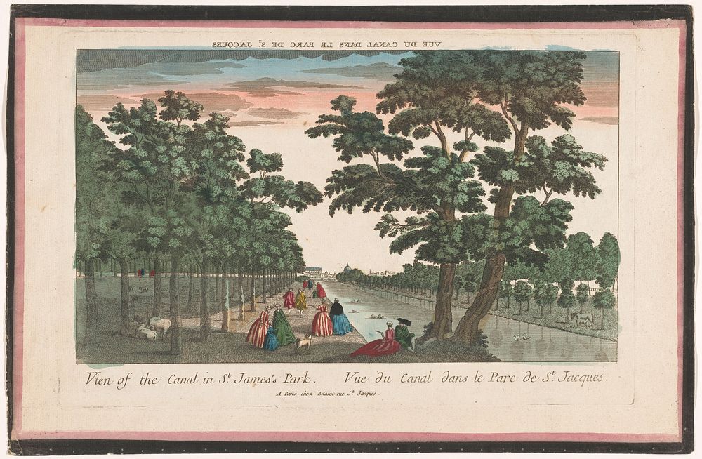Gezicht op het kanaal in het Saint James's Park te Londen (1700 - 1799) by Basset and anonymous