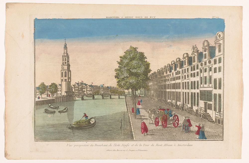 Gezicht op de Montelbaanstoren en de Binnenkant te Amsterdam (1700 - 1799) by Basset and anonymous
