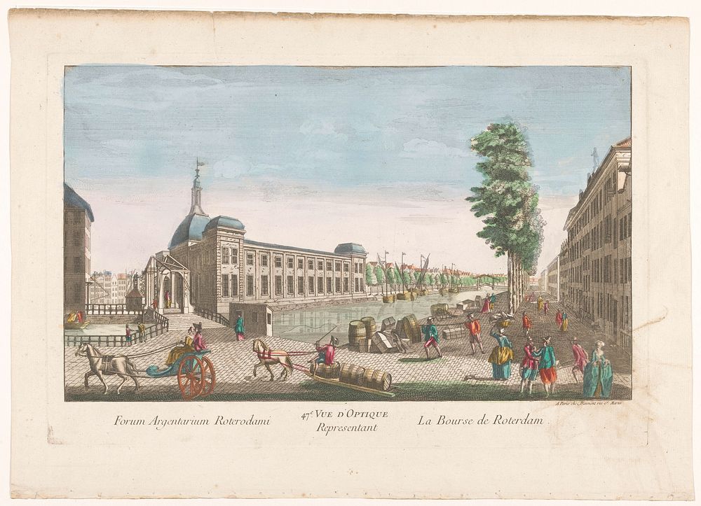 Gezicht op de Beurs te Rotterdam (1745 - 1775) by Jean François Daumont and anonymous