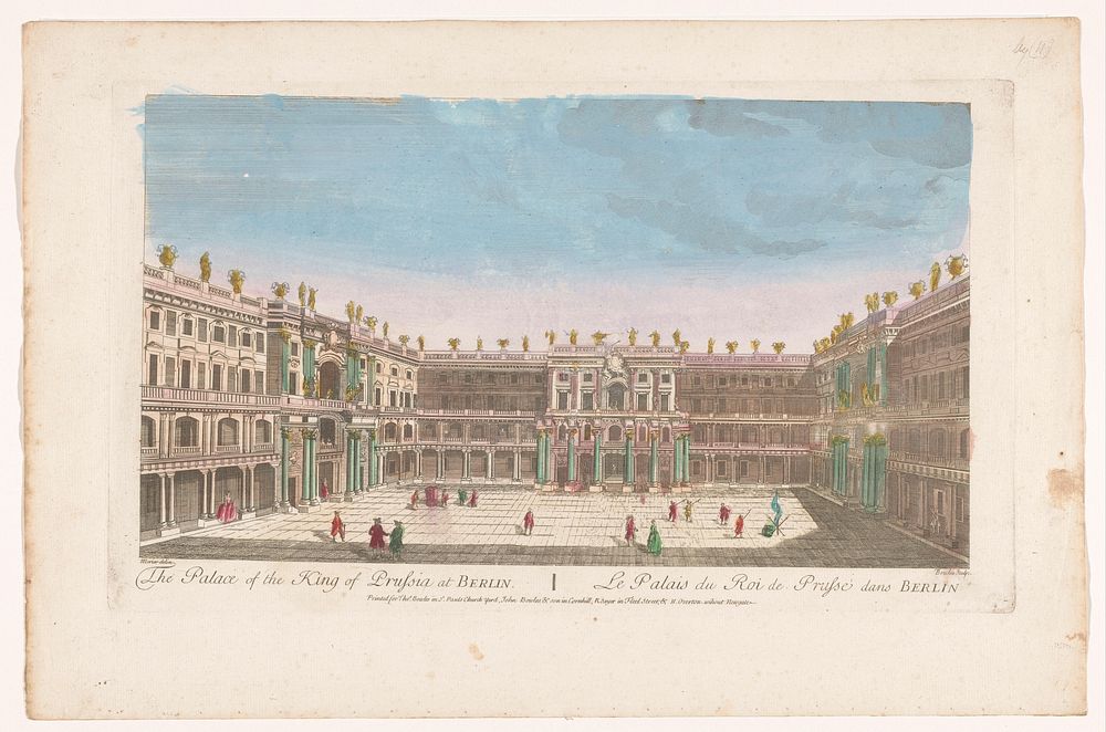 Gezicht op het Berliner Stadtschloss te Berlijn (1754 - 1799) by anonymous, anonymous, Thomas Bowles II, Morier, Robert…
