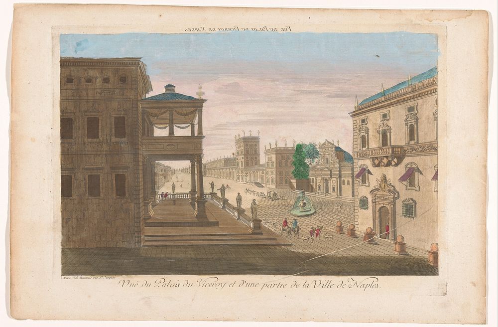 Gezicht op het paleis van de onderkoning van Napels te Napels (1700 - 1799) by Beauvais and anonymous