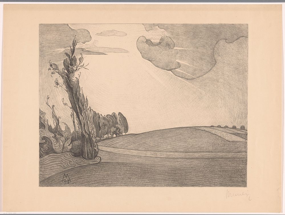 Glooiend landschap (1893) by Simon Moulijn
