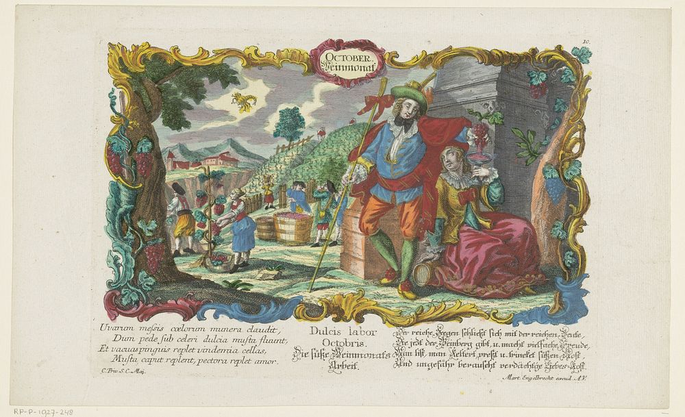 Oktober (1694 - 1756) by anonymous, Martin Engelbrecht and Keizerlijk hof
