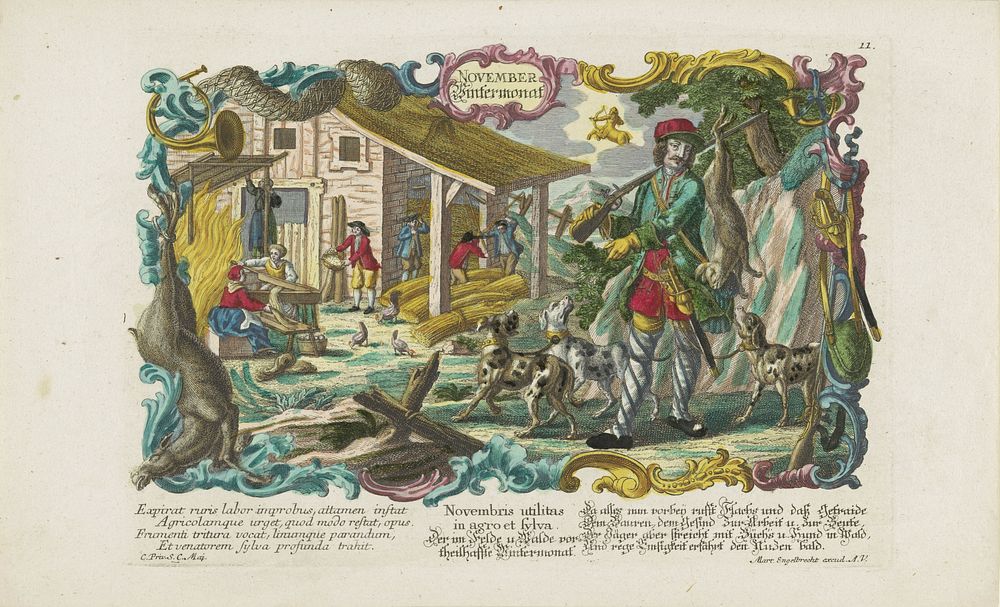 November (1694 - 1756) by anonymous, Martin Engelbrecht and Keizerlijk hof