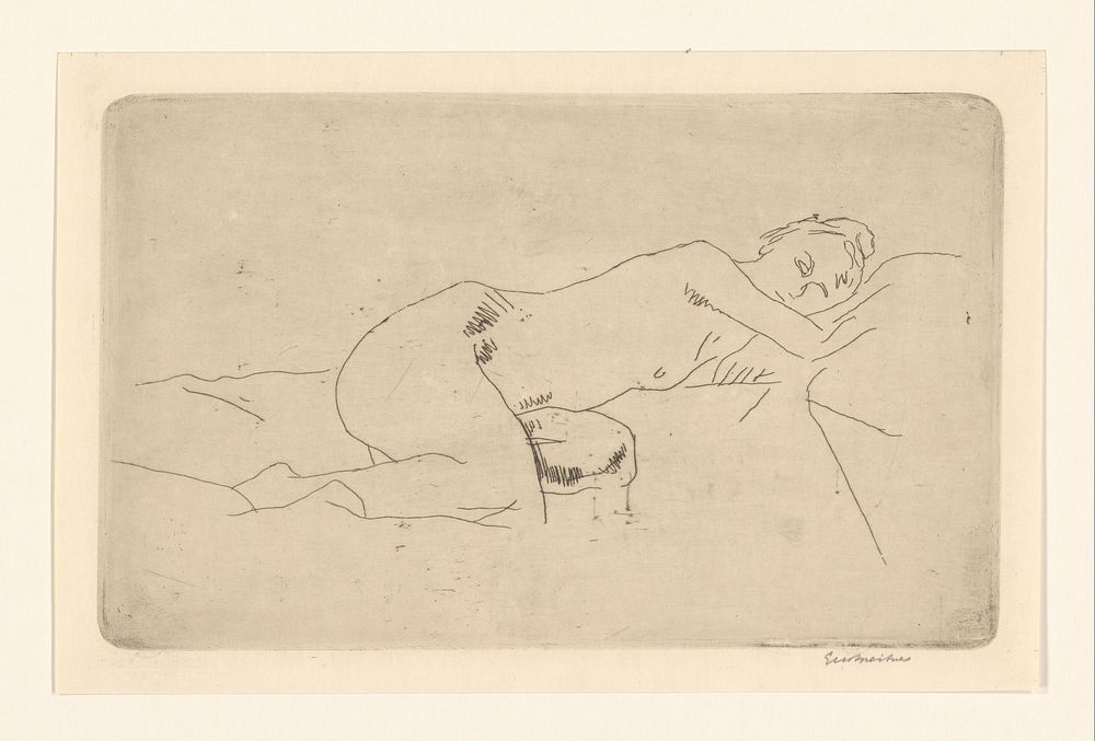 Reclining Female Nude (c. 1891 - c. 1893) by George Hendrik Breitner