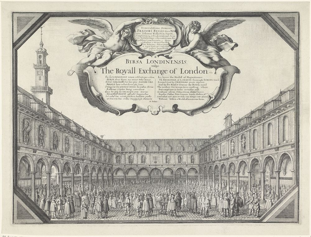 Beurs van Londen (1644) by Wenceslaus Hollar