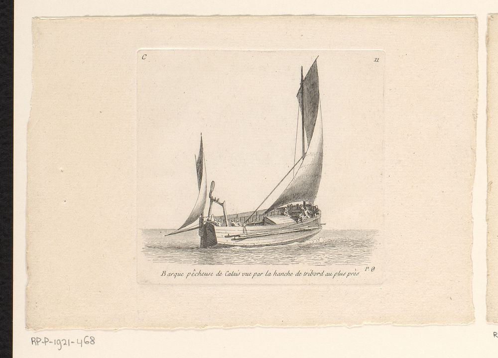 Visserssloep uit Calais (1747 - 1813) by Pierre Ozanne and Yves Marie Le Gouaz