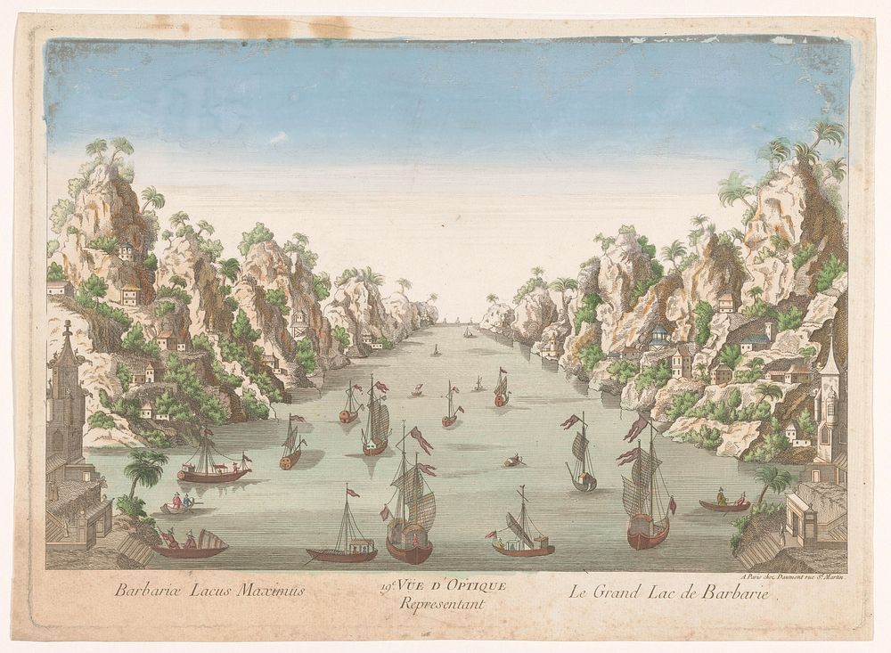 Gezicht op het grote meer te Hanoi (1745 - 1775) by Jean François Daumont and anonymous