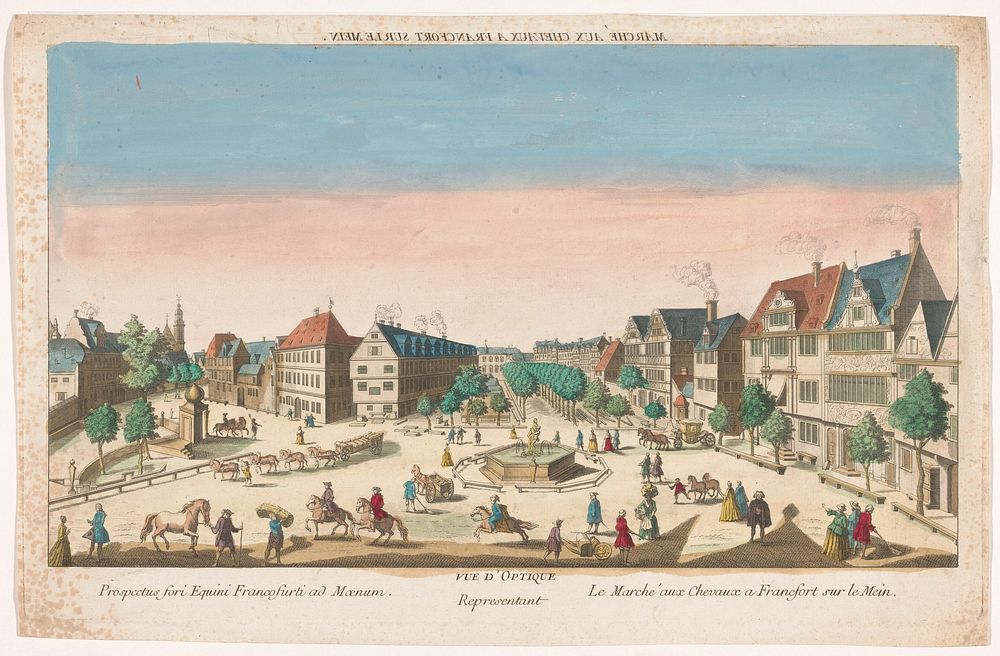 Gezicht op de Rossmarkt te Frankfurt am Main (1700 - 1799) by anonymous and anonymous