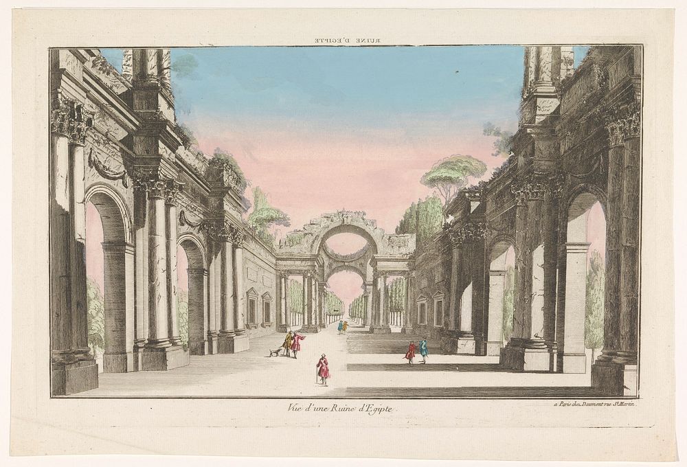 Gezicht op een ruïne te Egypte (1745 - 1775) by Jean François Daumont and anonymous