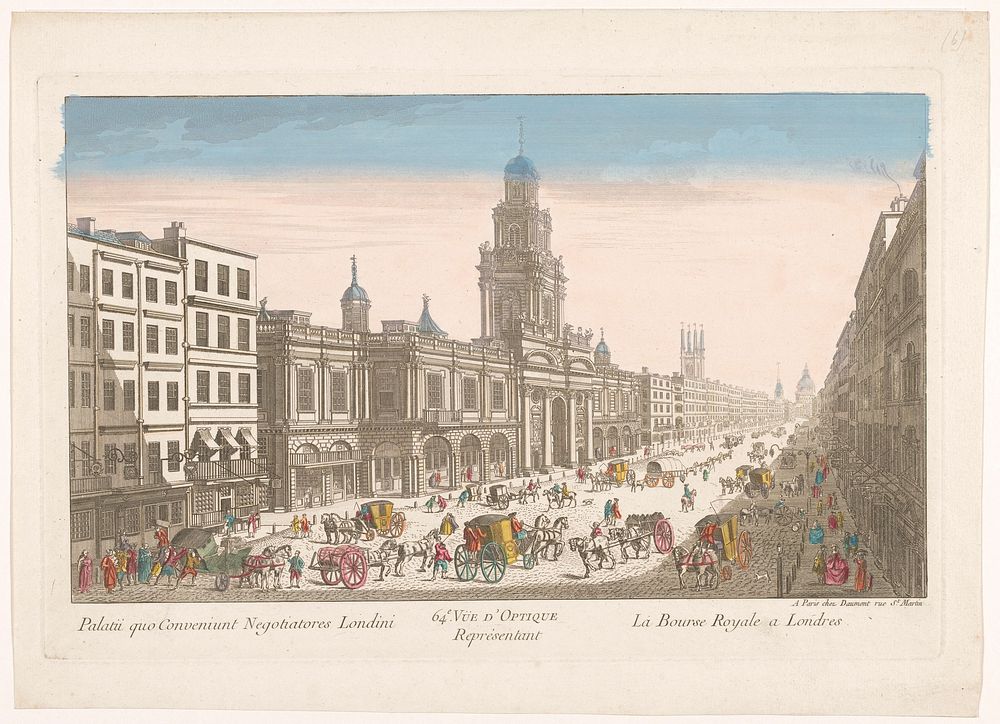 Gezicht op de Royal Exchange te Londen (1745 - 1775) by Jean François Daumont and anonymous