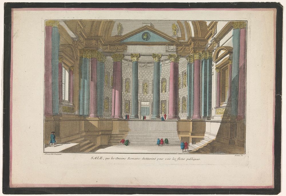 Gezicht op het interieur van een Romeins bouwwerk (1745 - 1775) by Jean François Daumont, anonymous and Giovanni Battista…