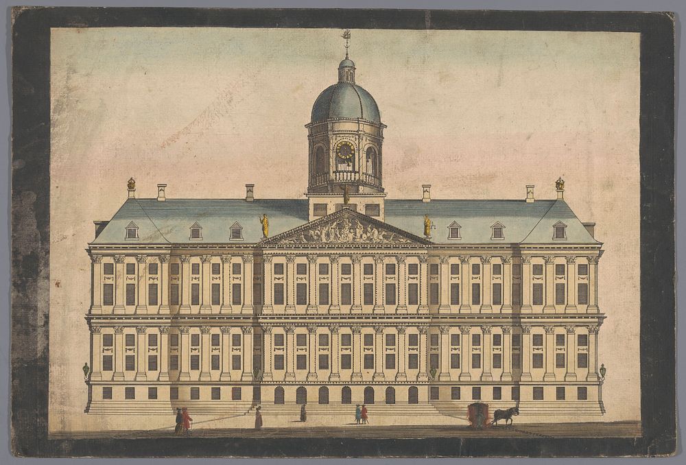 Gezicht op het Stadhuis te Amsterdam (1700 - 1799) by anonymous and anonymous