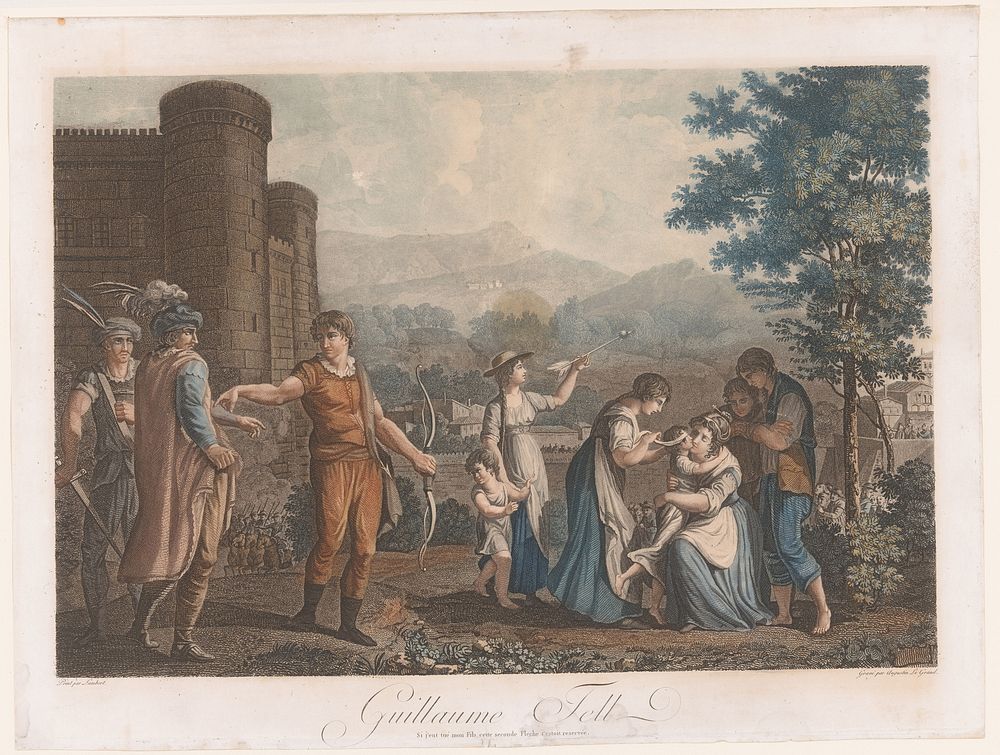 Willem Tell na het schieten op de appel (1775 - 1815) by Auguste Claude Simon Legrand and Lambert