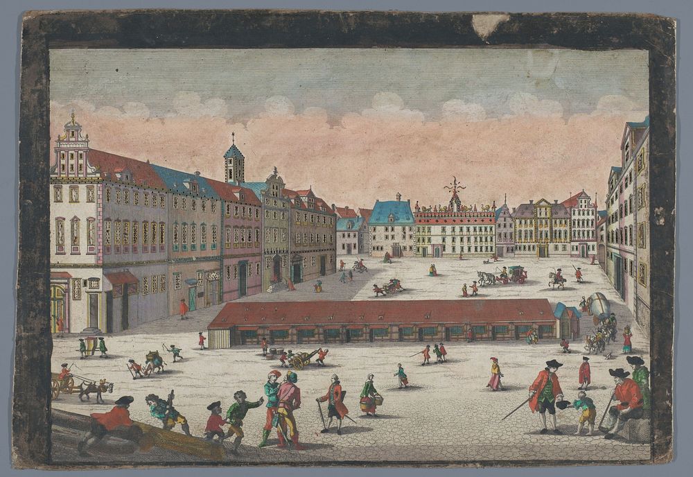 Gezicht op het Zoutplein te Wroclaw gezien vanaf de zuidzijde (1742 - 1801) by Georg Balthasar Probst, anonymous and…