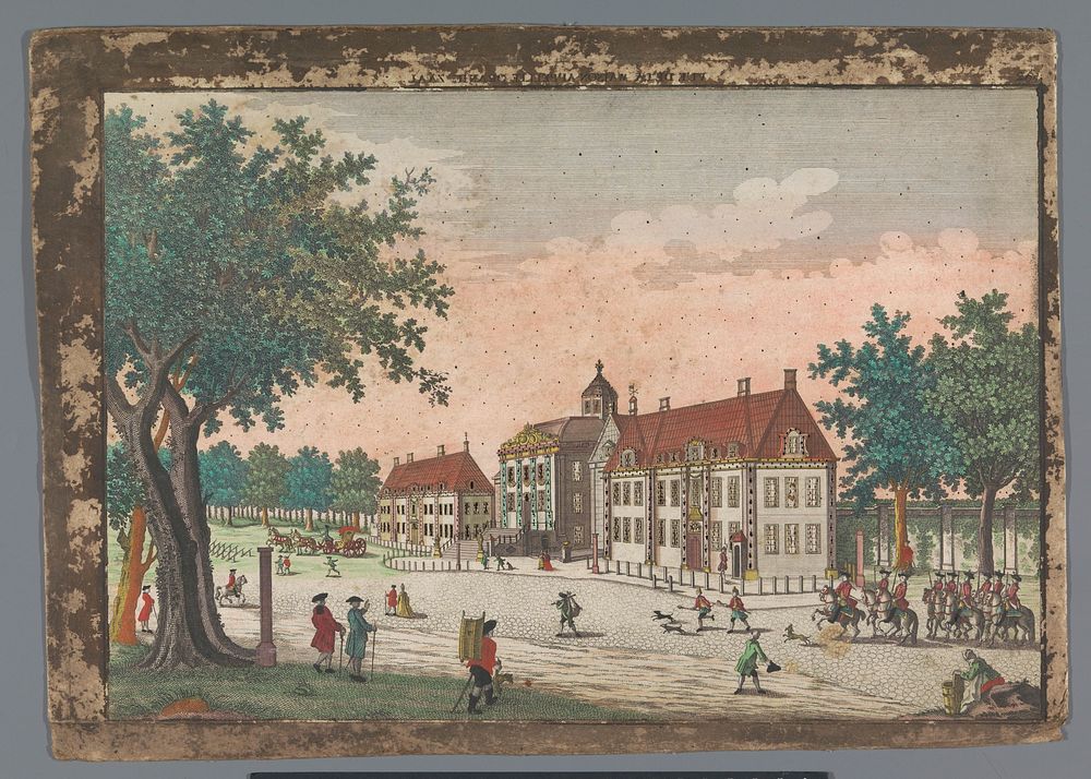 Gezicht op het Paleis Huis ten Bosch te Den Haag (1742 - 1801) by Georg Balthasar Probst, anonymous and Isaac van Haastert
