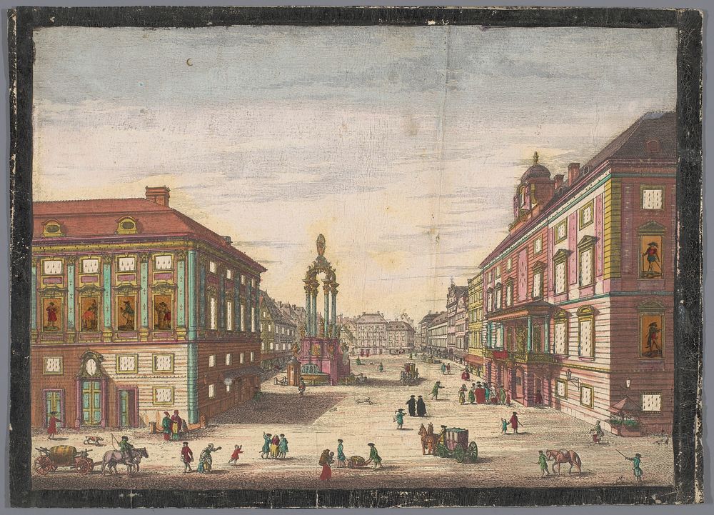 Gezicht op de Hohe Markt te Wenen (1755 - 1779) by Kaiserlich Franziskische Akademie, J M Siccrist and Joseph Emanuel…