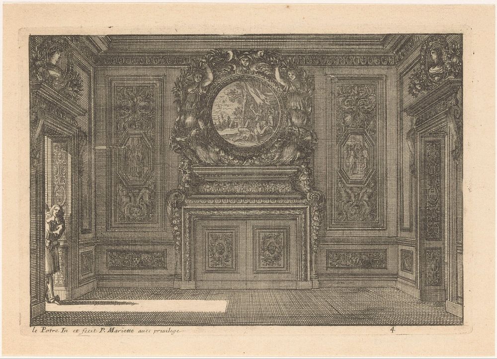 Kamer met schouw met luiken (1658 - 1670) by Jean Lepautre, Jean Lepautre, Pierre Mariette II and Franse kroon