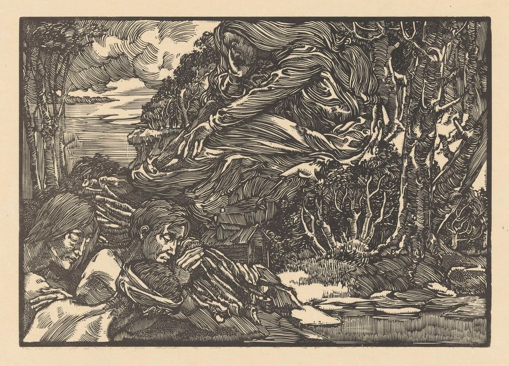 Verschijning in het woud (1881 - 1934) by Johannes Josephus Aarts