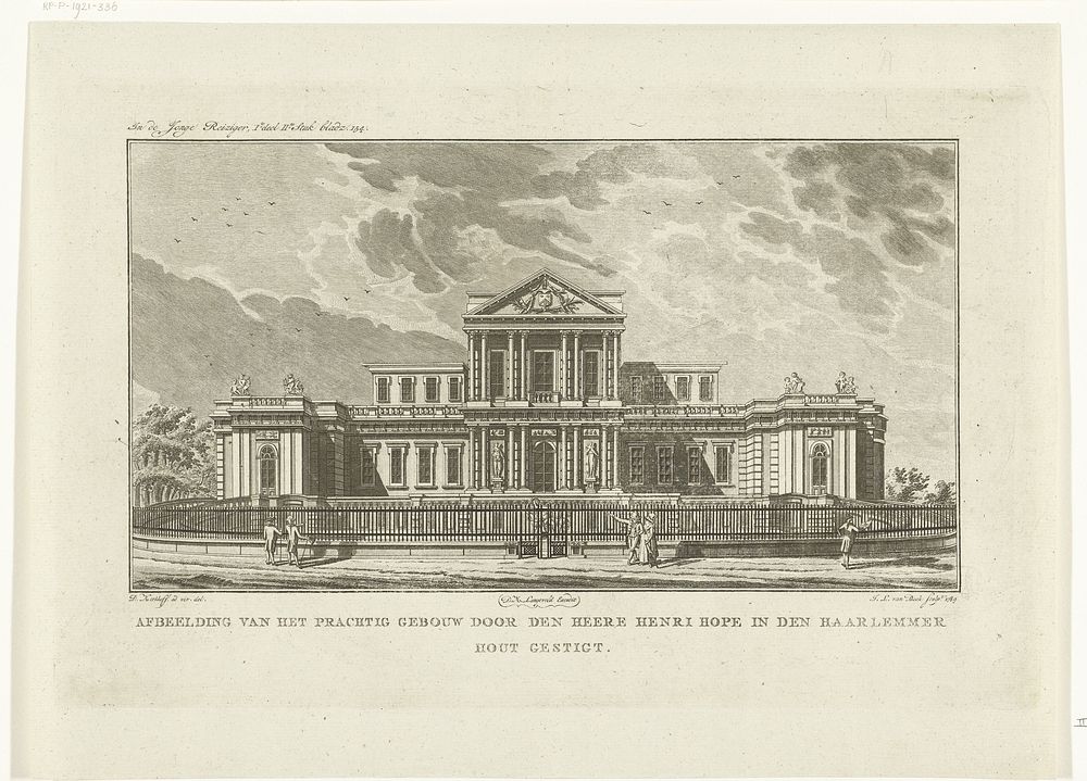 Villa Paviljoen Welgelegen van bankier Henri Hope in Haarlemmerhout bij Haarlem (1789) by Jan Lucas van der Beek, Daniël…