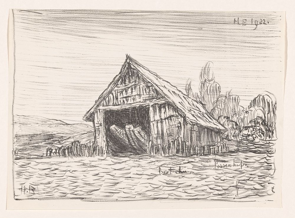 Boothuis in Possenhofen (1922) by Henri Braakensiek