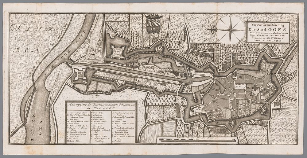 Plattegrond van de stad Goes. (1753) by anonymous, Cornelis van der Weel and Isaak Tirion