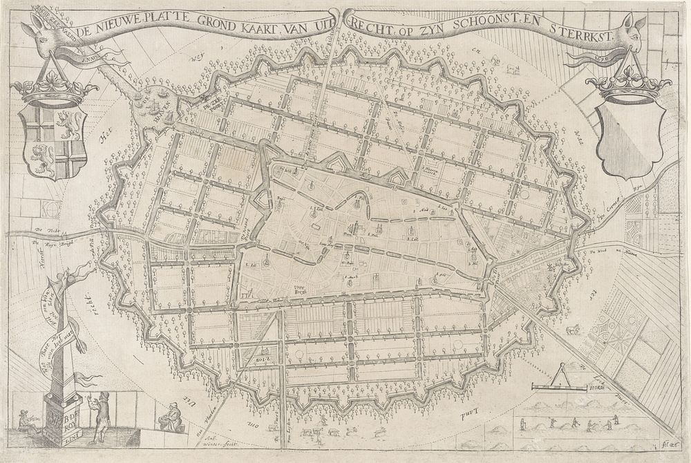 Plattegrond van de stad Utrecht, anno 1670 (1670) by Anthonie de Winter, Everard Meyster and Bernard de Roy I