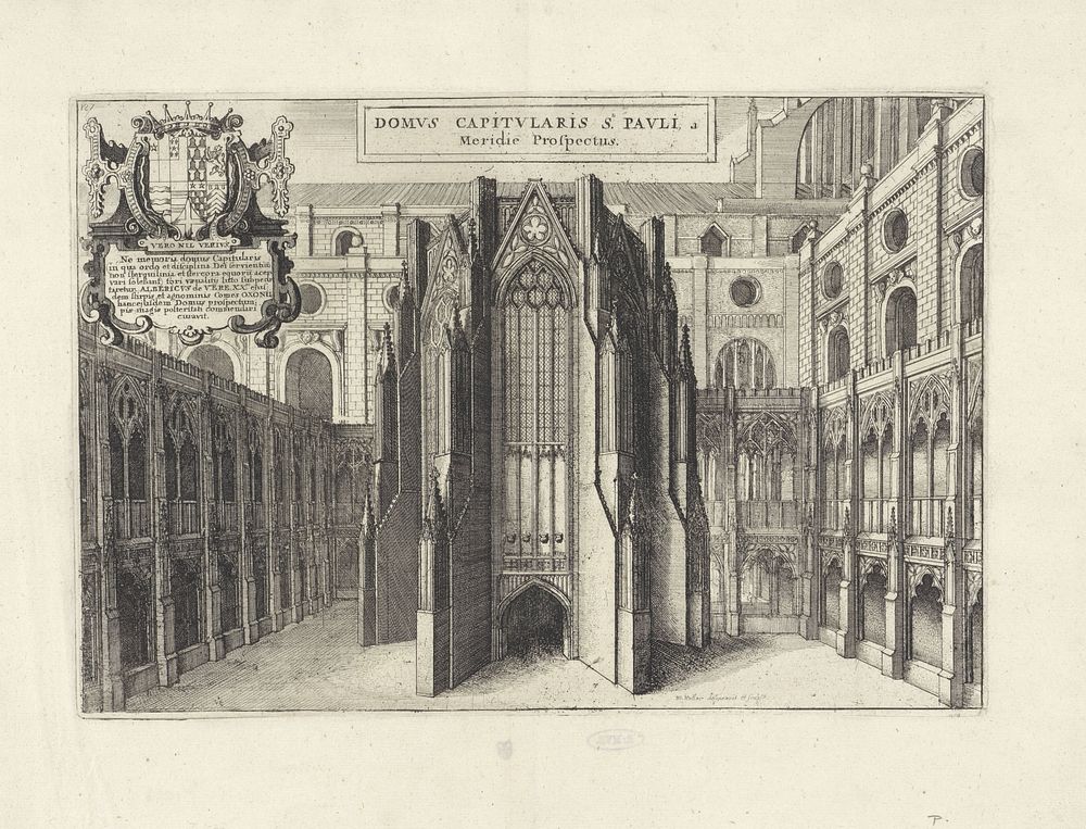 Kapittelhuis van de Saint Paul's Cathedral in Londen (1658) by Wenceslaus Hollar and Wenceslaus Hollar