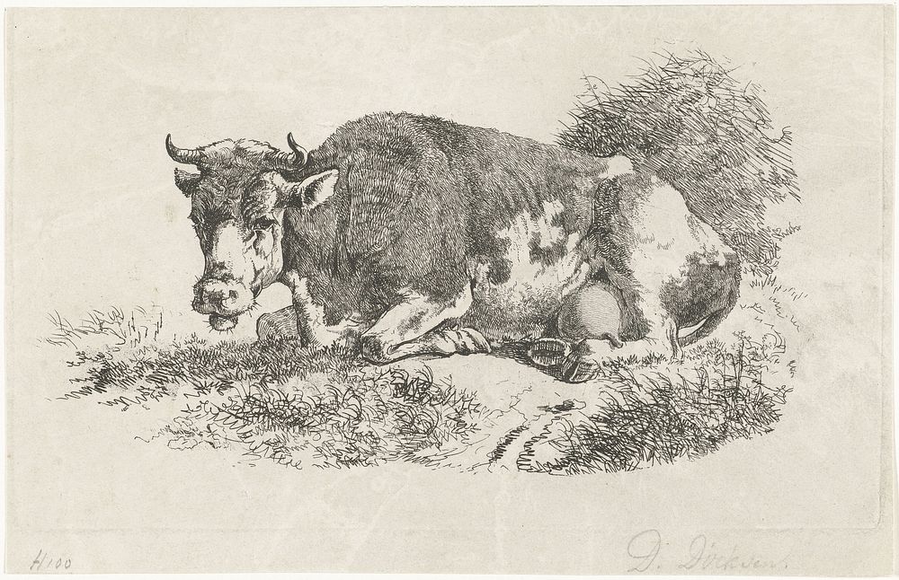 Liggende koe (1821 - 1885) by Dirk Dirksen