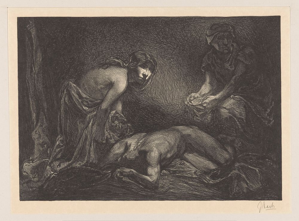 Judith en dienstmaagd met het hoofd en lichaam van Holofernes (1881 - 1931) by Johannes Josephus Aarts