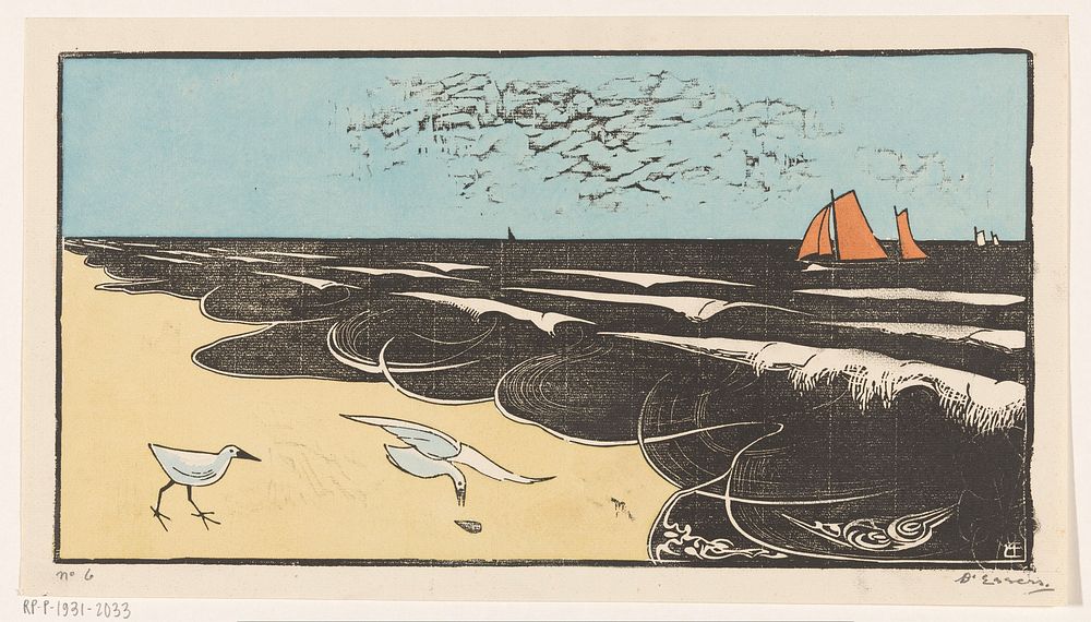 Zee bij Bergen (c. 1925) by Bernard Essers