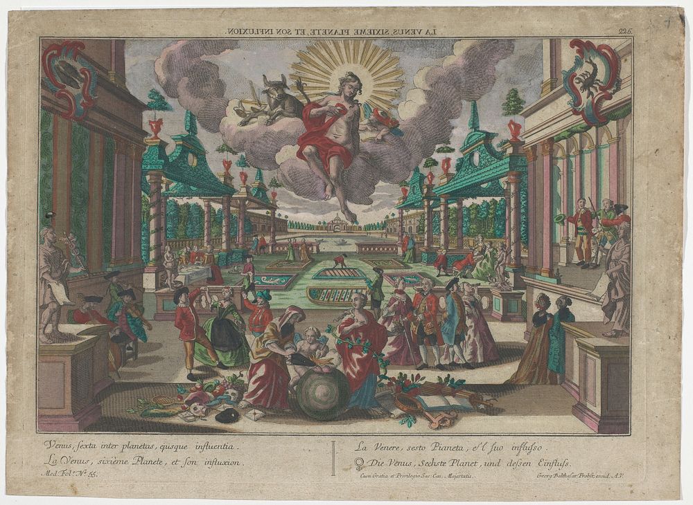 Allegorie op de planeet Venus (1742 - 1801) by Georg Balthasar Probst, anonymous and Jozef II Duits keizer
